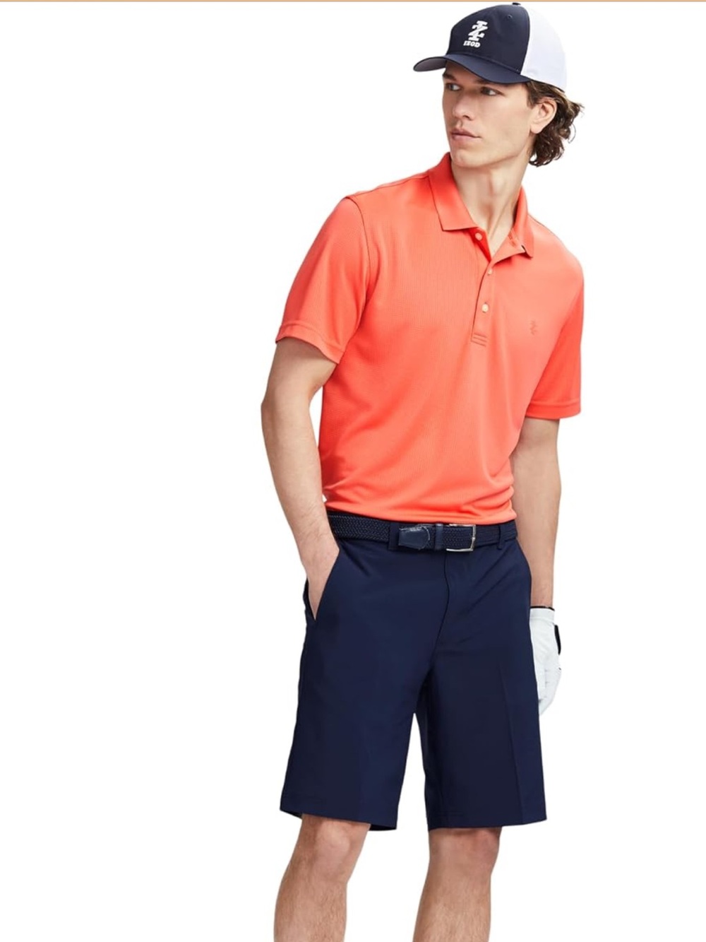 Izod Men's Swingflex Straight-Fit Flat Front Stretch Golf Shorts Navy Blazer 34